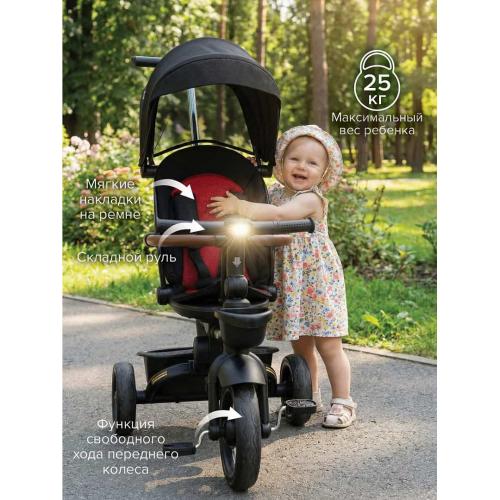 Трехколесный велосипед с ручкой Pituso Elite Pro / HM-618 (черный) / HM-618-Black