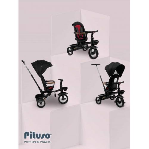 Трехколесный велосипед с ручкой Pituso Elite Pro / HM-618 (черный) / HM-618-Black