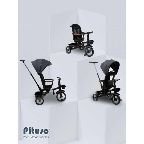 Трехколесный велосипед с ручкой Pituso Elite Pro / HM-618 (серый) / HM-618-Grey