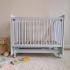Кроватка детская Mila маятник колеса Белая (быстросъемная стенка, универсальный маятник) Мила