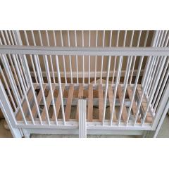 Кроватка детская Mila маятник колеса Белая (быстросъемная стенка, универсальный маятник) Мила