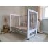 Кроватка детская Mila маятник колеса Белая (быстросъемная стенка, универсальный маятник) Мила