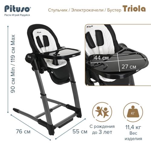 Стульчик для кормления Pituso Triola SG116 рама черная, black / черный