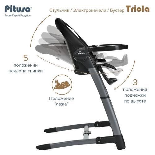 Стульчик для кормления Pituso Triola SG116 рама черная, black / черный