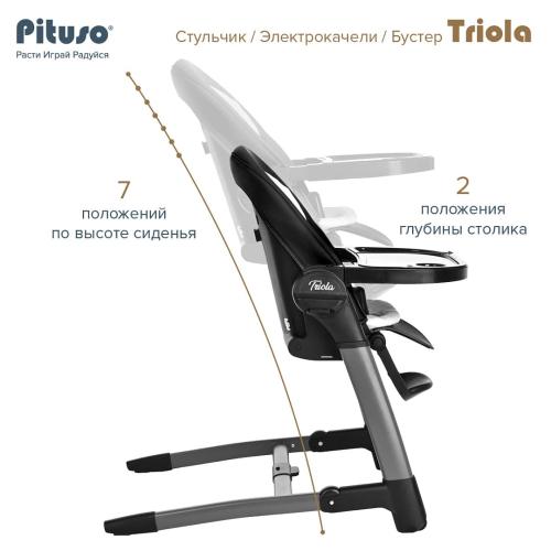 Стульчик для кормления Pituso Triola SG116 рама черная, black / черный