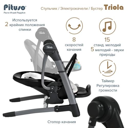 Стульчик для кормления Pituso Triola SG116 рама черная, black / черный