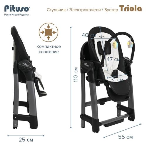 Стульчик для кормления Pituso Triola SG116 рама черная, black / черный