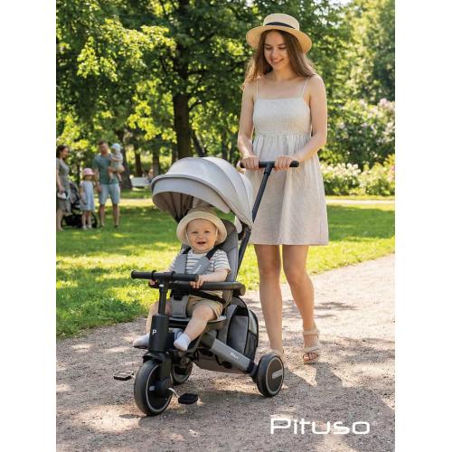 Трехколесный велосипед с ручкой Pituso Leve Pro / T8 Plus-Grey (серый) 2026