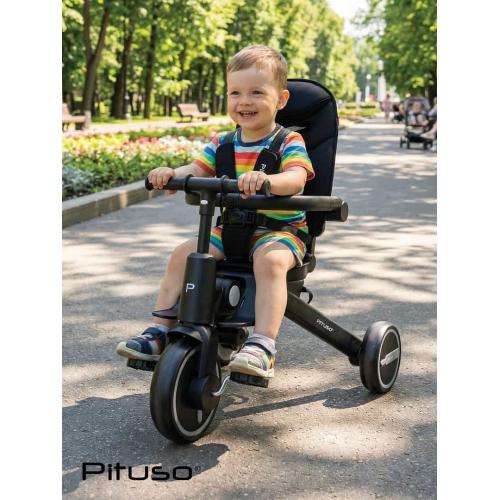 Трехколесный велосипед с ручкой Pituso Leve Pro / T8 Plus-Black (черный) 2026