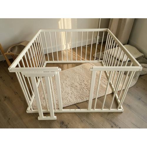 Игровой манеж деревянный (120х120х68 см) Белый