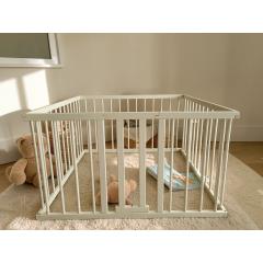 Игровой манеж деревянный (120х120х68 см) Белый