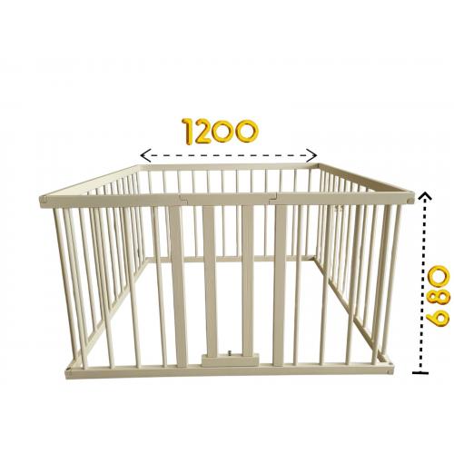 Игровой манеж деревянный (120х120х68 см) Белый