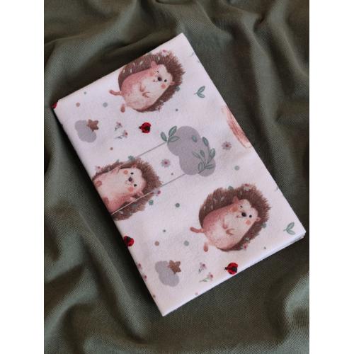 Непромокаемая многоразовая пеленка фланель 60х90 см Ежик