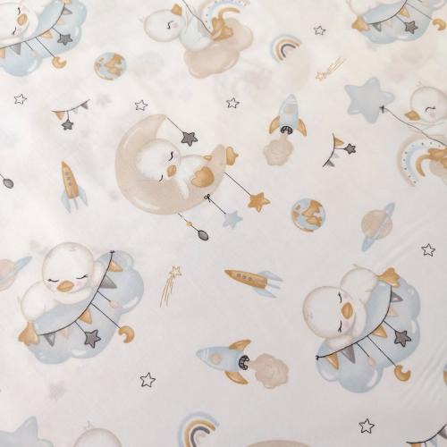 Пеленка фланель 90х60 Звезды и Утята