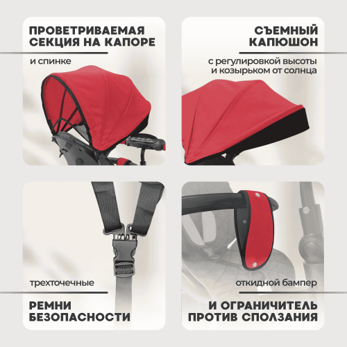 Детский велосипед BubaGo Dragon BG 161-2 Черно-Красный