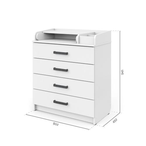 Комод пеленальный Атон Мебель Marvin (Белая Аляска - белый)