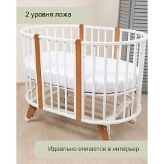 Комплект SKV 106 кроватка + матрас Plitex (2шт)  (колеса, маятник) белый бук