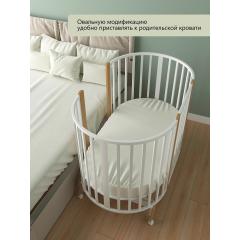 Комплект SKV 106 кроватка + матрас Plitex (2шт)  (колеса, маятник) белый бук