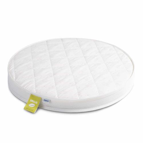 Комплект SKV 106 кроватка + матрас Plitex (2шт)  (колеса, маятник) белый бук