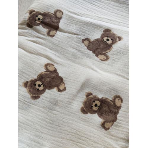 Непромокаемая многоразовая пеленка муслин 60х90 см Мишки