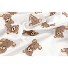 Непромокаемая многоразовая пеленка муслин 60х90 см Мишки