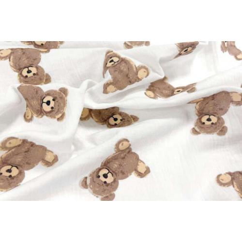 Непромокаемая многоразовая пеленка муслин 60х90 см Мишки