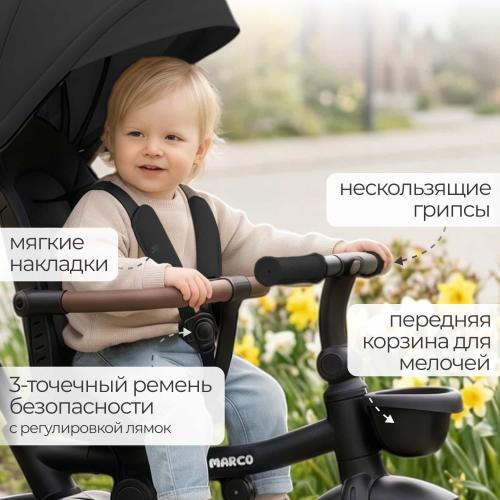 Детский велосипед трехколесный BubaGo Marco BG 214-2 Черный