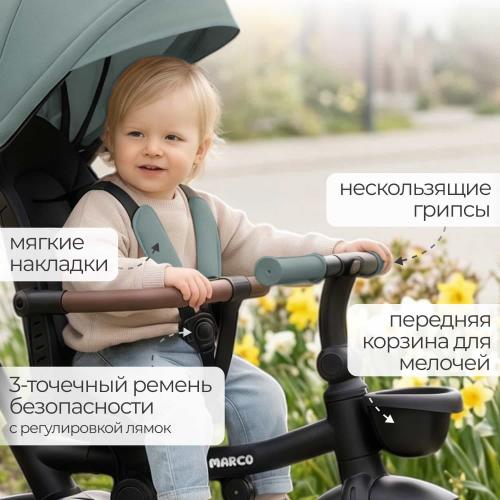 Детский велосипед трехколесный BubaGo Marco BG 214-4 Зеленый