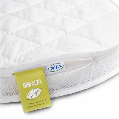 Комплект SKV 106 кроватка + матрас Plitex (2шт)  (колеса, маятник) белый бук