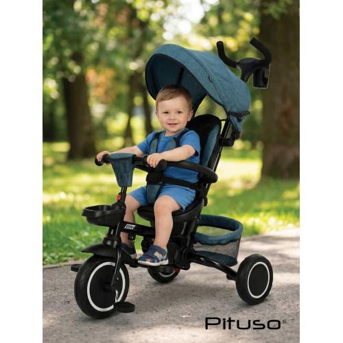Велосипед трехколесный Pituso Elite Plus Blue Сине-зеленый JY-T05Plus-Teal