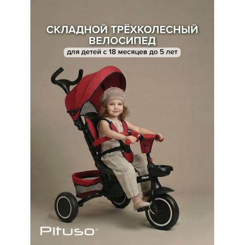 Велосипед трехколесный Pituso Elite Plus Red Maroon Темно-красный JY-T05Plus-Red