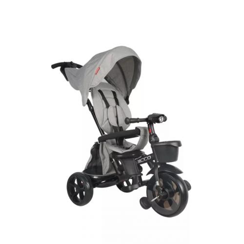 Велосипед трехколесный Tech Team Ricco с ручкой 253051 серый