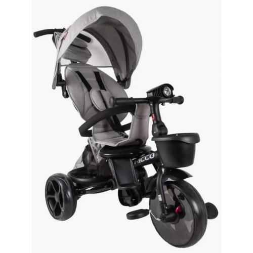Велосипед трехколесный Tech Team Ricco с ручкой 253051 серый