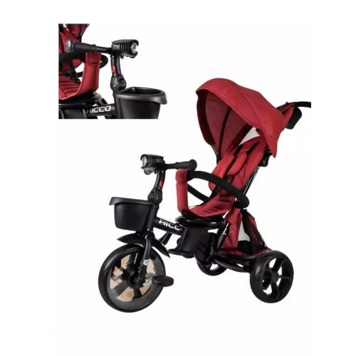 Велосипед трехколесный Tech Team Ricco с ручкой 253075 красный