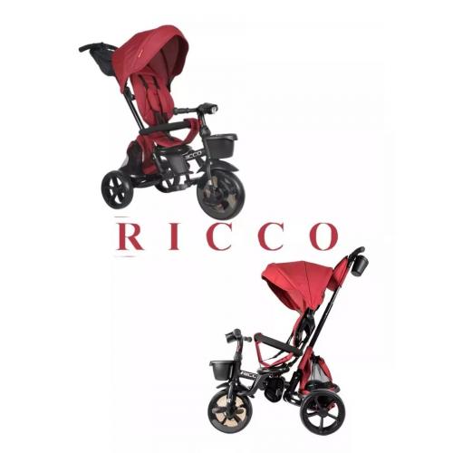 Велосипед трехколесный Tech Team Ricco с ручкой 253075 красный