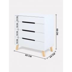 Комод пеленальный Rant Indy Pro / 123 (Cloud White) (80 см) (съемная доска)