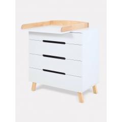 Комод пеленальный Rant Indy Pro / 123 (Cloud White) (80 см) (съемная доска)