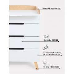 Комод пеленальный Rant Indy Pro / 123 (Cloud White) (80 см) (съемная доска)