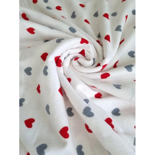 Непромокаемая многоразовая пеленка фланель 60х90 см Сердечки красно / серый