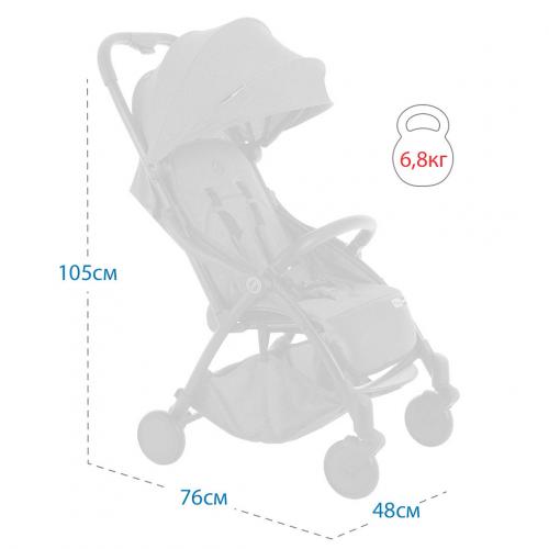 Коляска прогулочная Pituso SMART JEANS джинсовый лен (складывается одним нажатием)