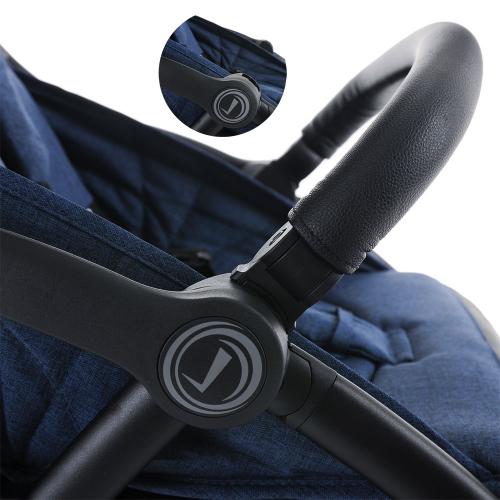 Коляска прогулочная Pituso SMART JEANS джинсовый лен (складывается одним нажатием)