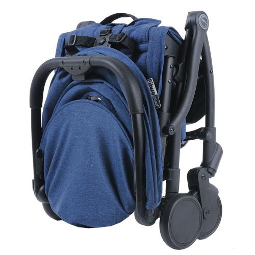 Коляска прогулочная Pituso SMART JEANS джинсовый лен (складывается одним нажатием)