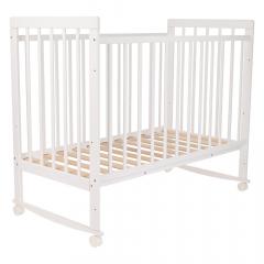 Комплект кроватка + матрас (колеса, Белый) SKV 110