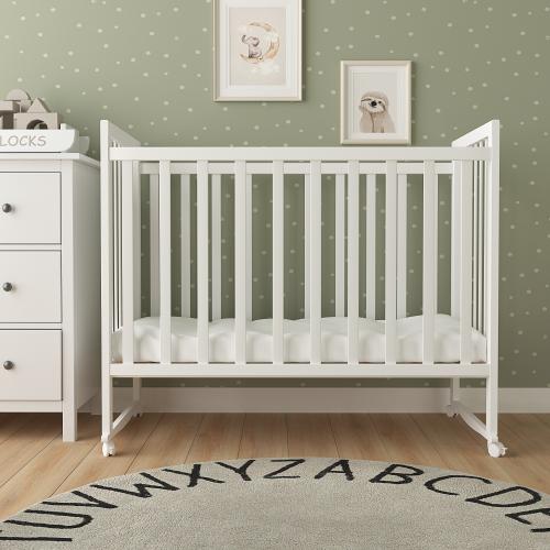 Комплект кроватка + матрас (колеса, Белый) SKV 110