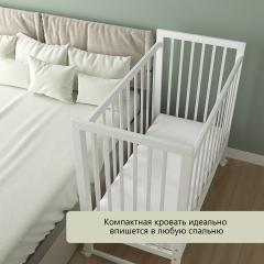 Комплект кроватка + матрас (колеса, Белый) SKV 110