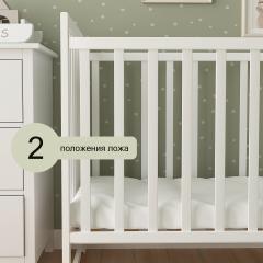 Комплект кроватка + матрас (колеса, Белый) SKV 110