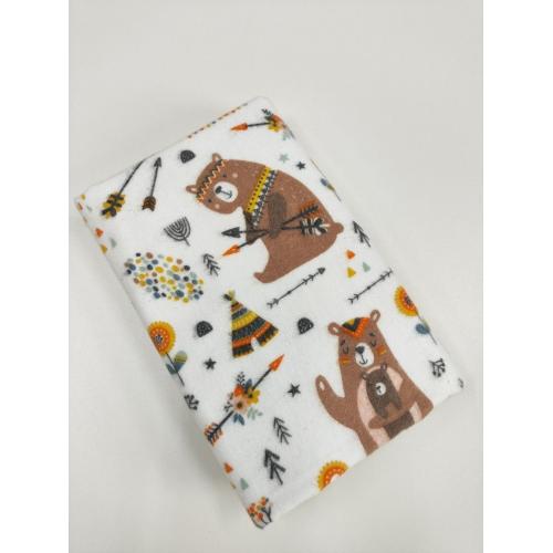 Непромокаемая многоразовая пеленка фланель 60х90 см Мишки Индейцы