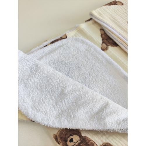 Непромокаемая многоразовая пеленка муслин 60х90 см Мишки