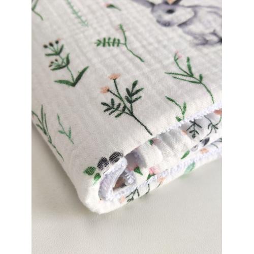 Непромокаемая многоразовая пеленка муслин 60х90 см Зайки