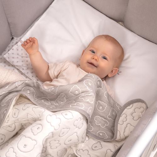 Плед детский Perina Soft Cotton 110х80 (ПЛ-02.6) Cерый / Мишки